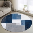 thumbnail image 1 of Blue Grey 4FT Round Area Rugs for Living Room Abstract Graffiti Modern Mottled Art Ultra-Thin Non-Slip Round Rugs Machine Washable Low Pile Circle Carpet for Bedroom Kitchen Nursery, 1 of 9