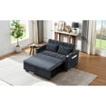 thumbnail image 1 of Blue Grey 55.9" Bed . 3-level Adjustable . 3 Charging Ports, 2 Side Pockets For Storage, Cup Holders, 360° Swivel Phone Holder. Made With Soft Fabric And High Foam. For Small Spaces Holder Pockets, ,, 1 of 6