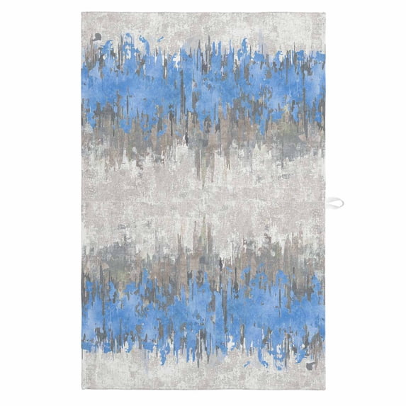 Blue Grey Abstract 1 Pack Kitchen Towel, Water Absorbent Dish Towel, Gradient Geometric Graffiti Modern Art Decorative Hand Towels - Quick Drying Cloth for Cooking Baking, 18x28 Inch