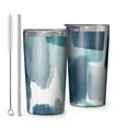 thumbnail image 1 of Blue and Grey Abstract Art Artwork 10oz Tumblers Stainless Steel Tumbler with Lid and Straw,Vacuum Insulated Double Wall Travel Tumbler Cups with Cleaning Brush for Coffee, Tea, 1 of 4