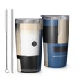 thumbnail image 1 of Blue and Grey Abstract Art Artwork 10oz Tumblers Stainless Steel Tumbler with Lid and Straw,Vacuum Insulated Double Wall Travel Tumbler Cups with Cleaning Brush for Coffee, Tea, 1 of 4