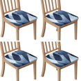 thumbnail image 1 of Blue and Grey Abstract Art Artwork Seat Covers for Dining Room Chairs Set Of 4,Stretch Printed Washable Chair Seat Cover with Elastic Ties and Button,Removable Waterproof Couch Cushion Covers, 1 of 6