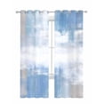 thumbnail image 1 of Blue Grey Abstract Art Sheer Curtains 84 Inch Length 2 Panels Set for Living Room/Bedroom, Modern Shabby Farmhouse Kitchen Curtains Grommet Semi-Sheer Curtains Drapes Window Treatments 52"x84"x2, 1 of 7