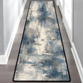 thumbnail image 1 of Blue Grey Abstract Brushstroke Hallway Runner Rug, 60x18 Inches Modern Textured Long Floor Mat, Non-Slip Washable Contemporary Art Rug for Entryway Kitchen, 1 of 9