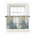 thumbnail image 1 of Blue Grey Beige Tier Curtains 36 Inch Length,Sheer Curtains for Bedroom Living Room Window Abstract Modern Art Oil Painting Rod Pocket Drapes Kitchen Curtains Small Half Window 27.5"x36" 2 Panels, 1 of 6