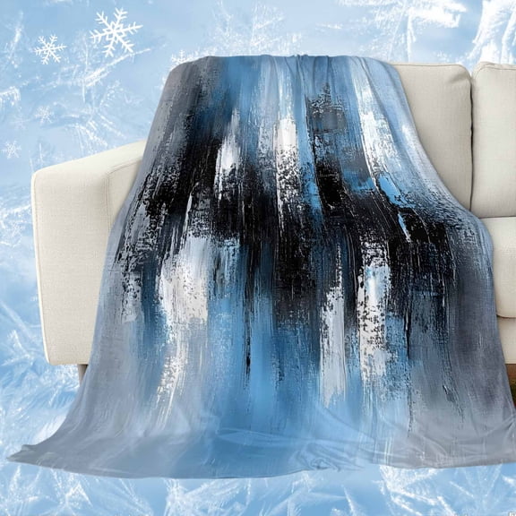 Blue Grey Black Cooling Blanket,Lightweight Breathable Summer Throw Blanket with Double Sided Cold Effect,Smear Street Graffiti Painting Grunge Art Picnic Blankets Bed Sheet for Hot Sleepers 30"x40"