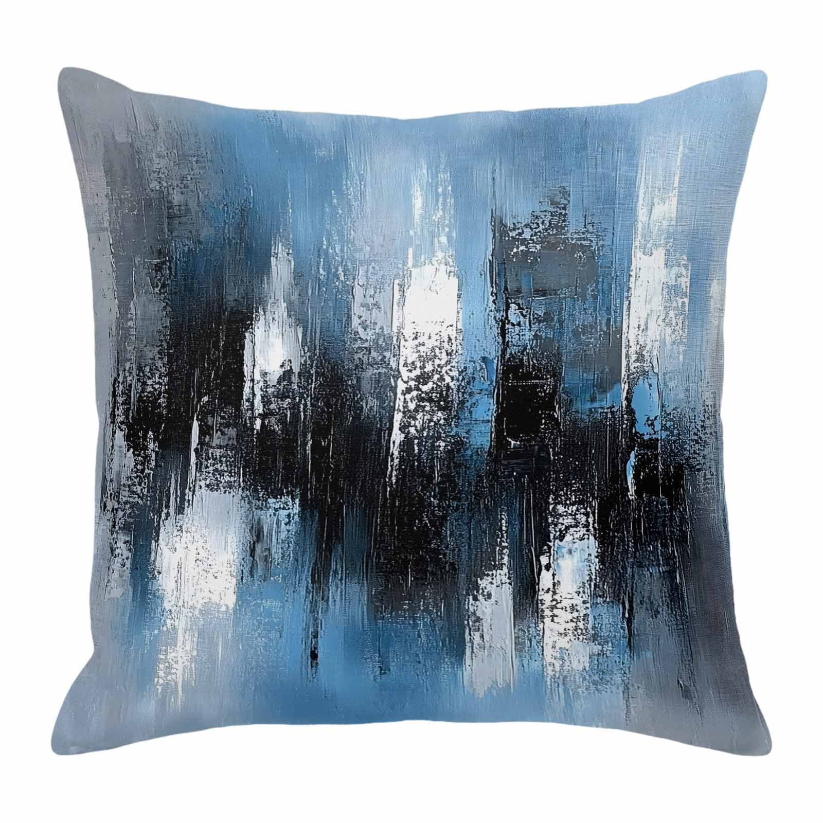 Blue Grey Black Throw Pillow Cover Smear Street Graffiti Painting ...