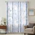 thumbnail image 1 of Blue Grey Branches Sheer Curtains 45 Inches Long, Vintage Blue Forest Gray Light Filering Curtains, Breathable Simi Curtain Privacy Drapes for Kitchen Bathroom Lightweight Small Window Treatment, 1 of 9