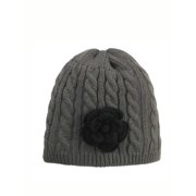 Blue Grey Cable Knitted Winter Frost Beanie