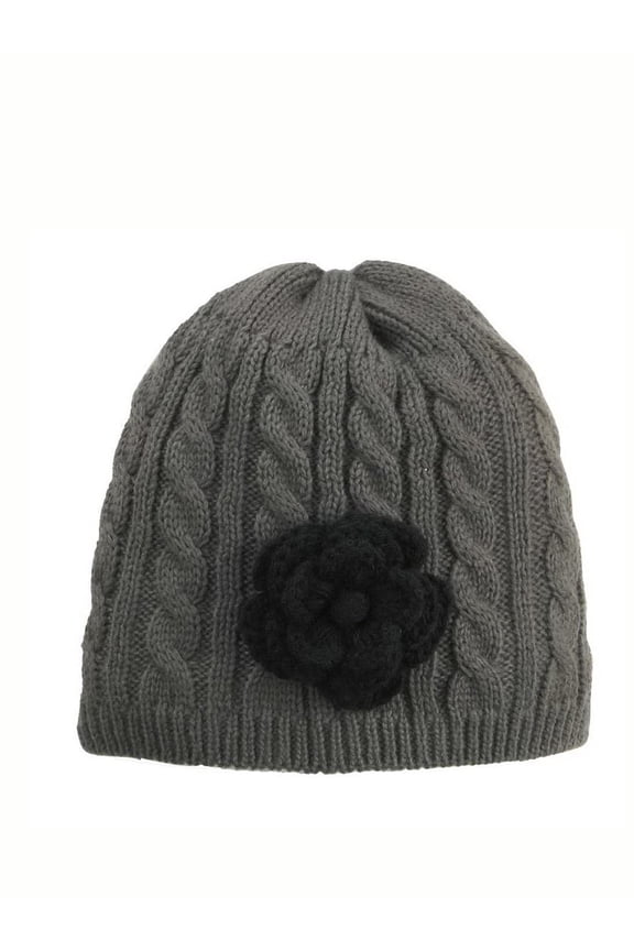 Blue Grey Cable Knitted Winter Frost Beanie