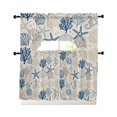 thumbnail image 1 of Blue Grey Coastal Kitchen Curtains Sets 24 Inch Length with Valance, Rustic Ocean Starfish Shell Seahorse Swag Valances and Tiers Curtain Set Drapes Swag Curtains for Living Room, Bathroom, Bedroom, 1 of 6