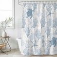 thumbnail image 1 of Blue Grey Coastal Waterproof Shower Curtain, Stall 36"x72" Washable Polyester Fabric Shower Curtains for Bathroom, Sea Turtle Nautical Coral Summer Beach Decorative Bathtub Curtain Sets with Hooks, 1 of 9