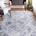 thumbnail image 1 of Geometric Blue/Grey Rug | Synthetic Fiber, No Shedding for Entryway and Eat-in Kitchen, 1 of 2