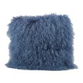 thumbnail image 1 of Blue Grey Color Real Mongolian Lamb Fur Pillow, Includes Pillow Filling.  20 Inch  Square, 1 of 4