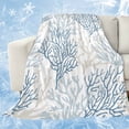 thumbnail image 1 of Blue Grey Coral Coastal Cooling Blanket,Lightweight Breathable Summer Throw Blanket with Double Sided Cold Effect,Summer Beach Seaside Nautical Picnic Blankets Bed Sheet for Hot Sleepers 60"x80", 1 of 8