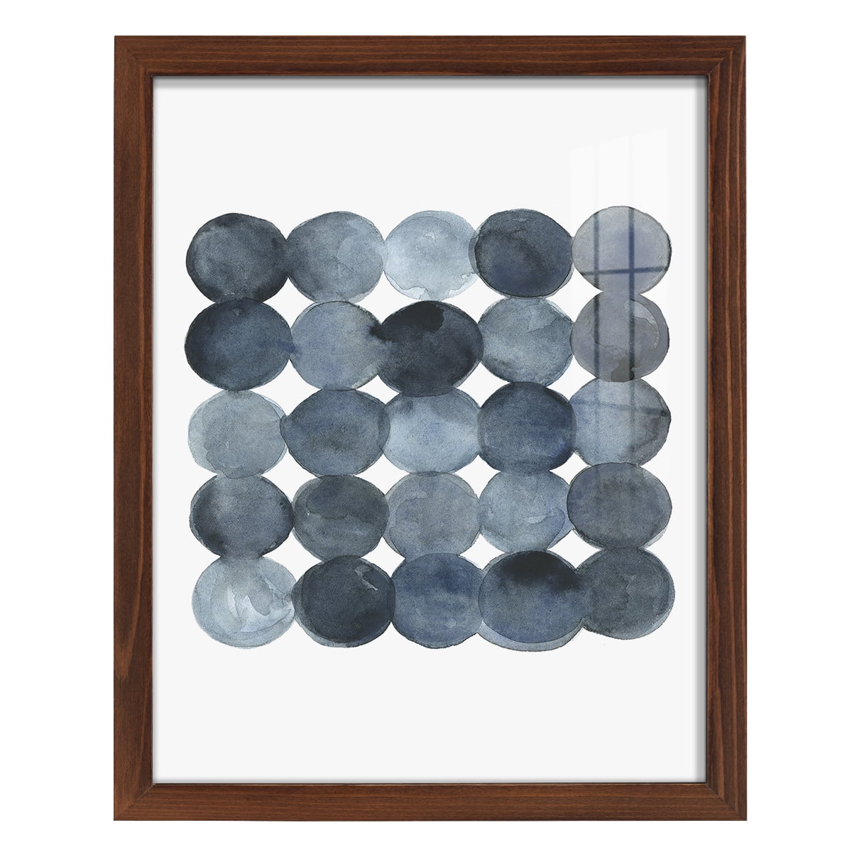 Blue Grey Density I -Framed Print w/glass-Chestnut
