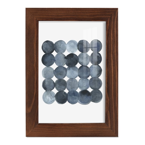 Blue Grey Density I -Framed Print w/glass-Chestnut