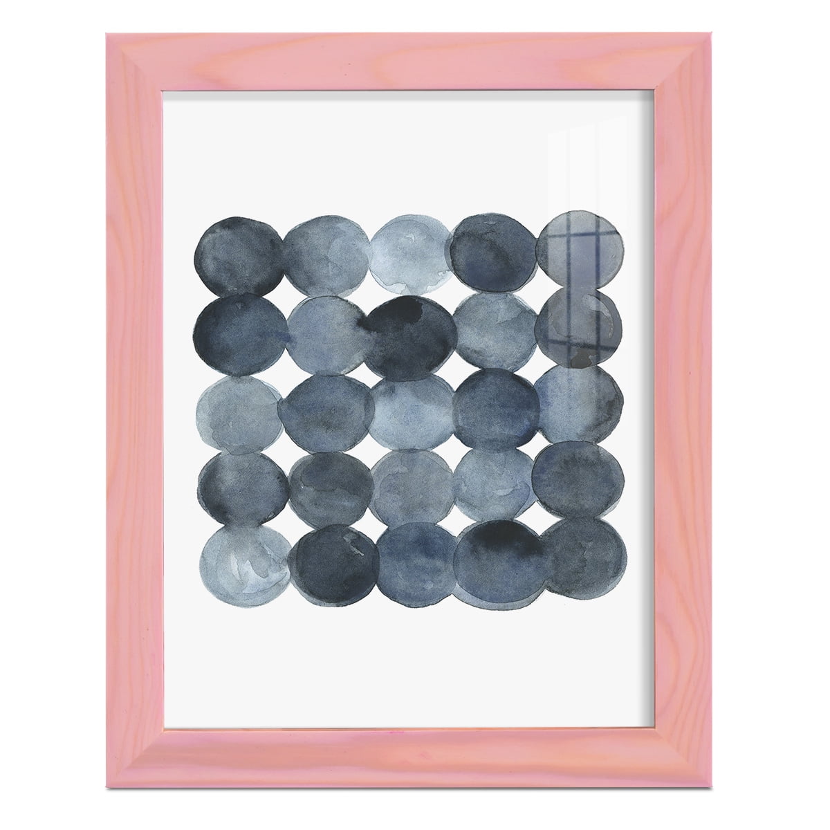 Blue Grey Density I -Framed Print w/glass-Sunset Pink