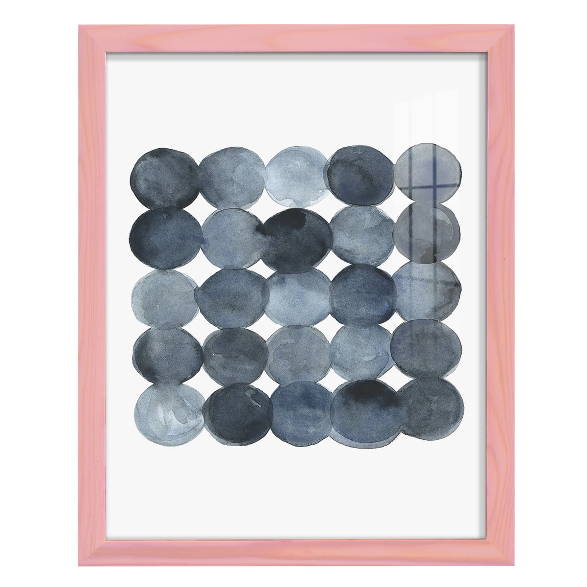 Blue Grey Density I -Framed Print w/glass-Sunset Pink