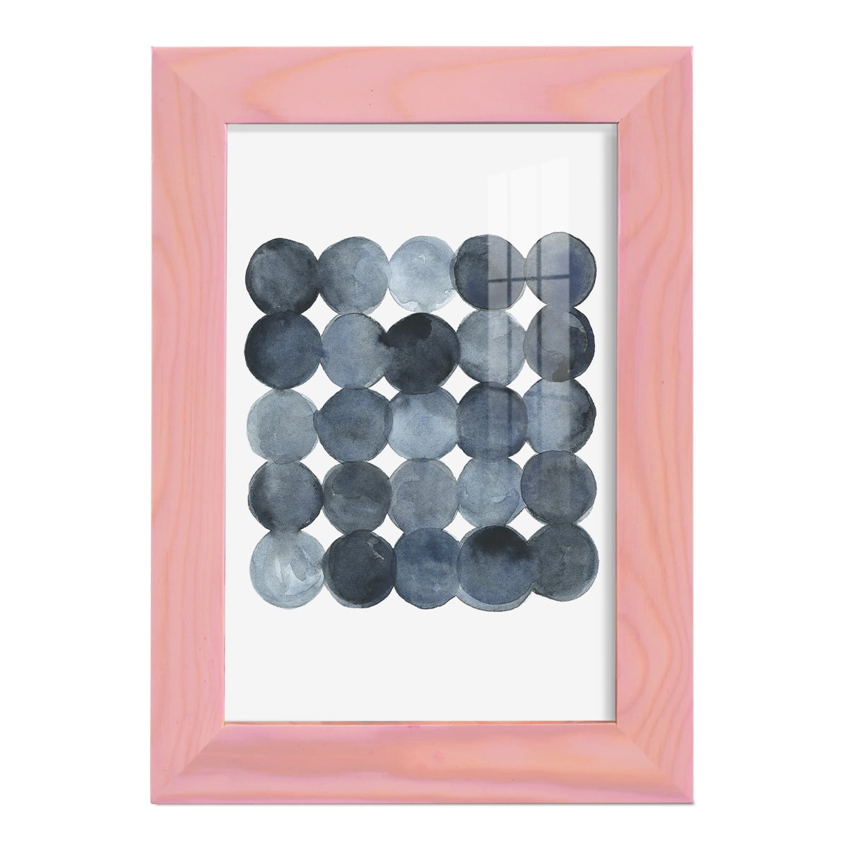 Blue Grey Density I -Framed Print w/glass-Sunset Pink