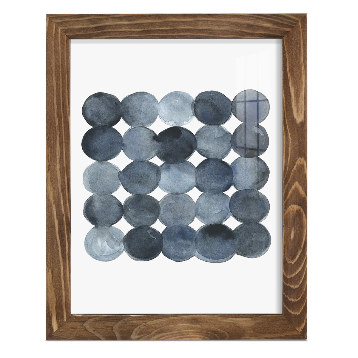 Blue Grey Density I -Framed Print w/glass-Walnut