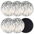 thumbnail image 1 of Blue Grey Eucalyptus Coasters Set of 6, Absorbent Coasters for Drinks, Farmhouse Weeping Leaves on Linen Coaster for Desk Coffee Table Protection, Home Decor House Warming Gifts 4", 1 of 8