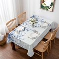 thumbnail image 1 of Blue Grey Eucalyptus Leaves Table Cloth Waterproof Tablecloths, Spring Rustic Botanical Tablecloth Dining Table Cover for Kitchen Party Tabletop Outdoor, Rectangle Tablecloth 60x84 Inch, 1 of 9