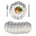 thumbnail image 1 of Blue Grey Eucalyptus Round 15 Inch Placemats Set of 6, Farmhouse Weeping Leaves on Linen HeatResistant Non Slip Place Mats for Dining Table, Wipeable Braided Kitchen Table Mats for Housewarming, 1 of 9