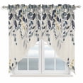 thumbnail image 1 of Blue Grey Eucalyptus Swag Valances for Windows 2 Pack, Kitchen Window Curtains 36 Inch Length, Farmhouse Weeping Leaves on Linen Privacy Swag Curtains for Living Room/Bathroom with Rod Pocket 36"x36", 1 of 8