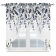 thumbnail image 1 of Blue Grey Eucalyptus Swag Valances for Windows, Kitchen Curtains 36 Inch Length 2 Panels Set, Watercolor Spring Weeping Botanical Short Curtains for Small Windows Rod Pocket Cafe Curtains 28"x36", 1 of 8