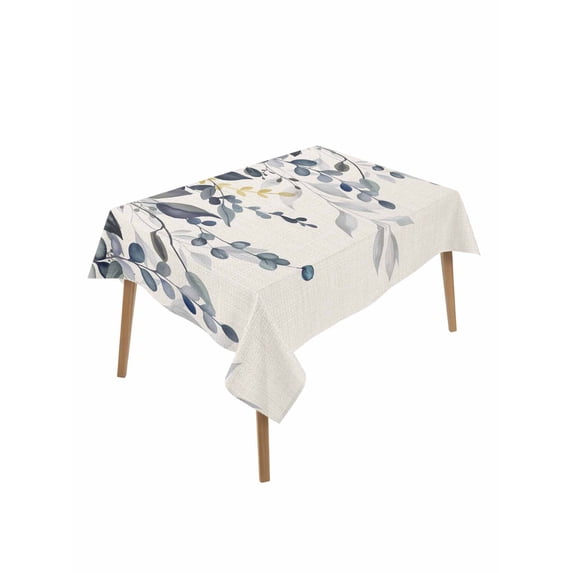 Blue Grey Eucalyptus Table Cloth, Waterproof Tablecloth for Rectangle ...