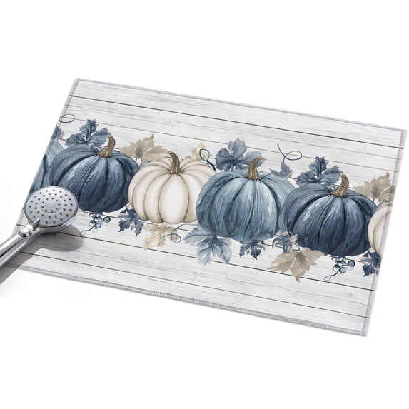 Blue Grey Fall Entryway Rug 2x3ft Washable Non Slip Bathroom Rug Low ...