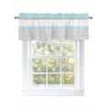 thumbnail image 1 of Blue Grey Floral Valances for Windows, Rod Pocket Kitchen Valance Curtains - Soft & Washable Small Window Treatment for Living Room,&nbsp;Bathroom, Summer Spring , 42x12 Inch, 1 Panel, 1 of 9