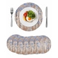 thumbnail image 1 of Blue Grey Forest Round 15 Inch Placemats Set of 6, Grey Modern Art Oil Painting HeatResistant Non Slip Place Mats for Dining Table, Wipeable Braided Kitchen Table Mats for Housewarming, 1 of 9