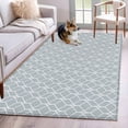 thumbnail image 1 of Blue Grey Geometric Area Rugs 2.7'x5', Washable Small Throw Rugs for Kitchen Bedroom, Modern Abstract Blocks Lines Indoor Outdoor Rug Non-Slip Low Pile Carpet Runner Reversible Floor Mats, 1 of 8