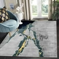 thumbnail image 1 of Blue Grey Gold Contemporary Modern Abstract Rug For Livingroom Bedroom Distressed Texture Washable Soft Diningroom Home Office Area Rug Indoor Outdoor Carpet 3x5ft, 1 of 6