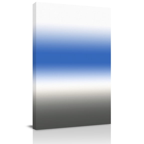 Blue and Grey Gradient Canvas Wall Art for Living Room, Minimalist Royal Blue Gray Ombre Modern Wall Decor Framed Artwork Pictures Ready to Hang for Bedroom Office Home Decor