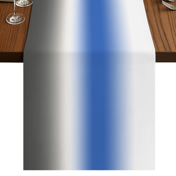 Blue and Grey Gradient Table Runner 36 Inches Long, Minimalist Royal Blue Gray Ombre Modern Cotton Linen Dining Table Runner Dresser Scarves for Home Kitchen Party Decor 13"x36"
