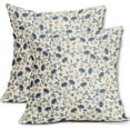 thumbnail image 1 of Blue Grey Gray Floral Pillow Covers 18x18 Set of 2 Vintage Rustic Old Style Cute Small Flower Print Decorative Outdoor Pillowcases Farmhouse Throw Cushion Case Decor for Couch Sofa Bed, 1 of 6