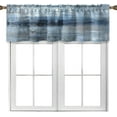 thumbnail image 1 of Blue Grey Kitchen Valances for Windows Navy Blue Kitchen Curtain Valance Abstract Art Window Treatment Valances for Living Room Bedroom Bathroom Decor (18" W x 52" L, Blue Grey), 1 of 6