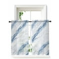 thumbnail image 1 of Blue Grey Marble Curtains 45 Inch Length, Sheer Curtains for Bedroom Living Room Window Vintage Abstract Modern Art Crack Rod Pocket Voile Drapes Kitchen Curtains Small Half Window 52"x45" 2 Panels, 1 of 7
