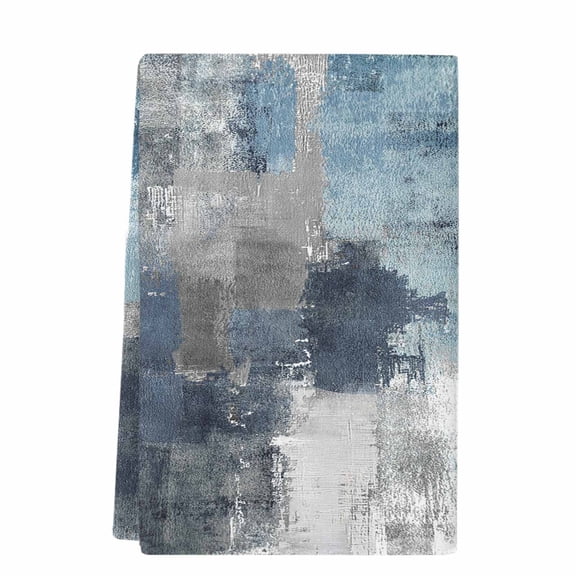 Blue Grey Microfiber Kitchen Towel, Abstract Art Oil Painting Modern Geometric Soft Absorbent Dish Towels, Quick Drying Washable Dishcloths for Kitchen Cleaning, Drying Dishes, 18x28 Inches