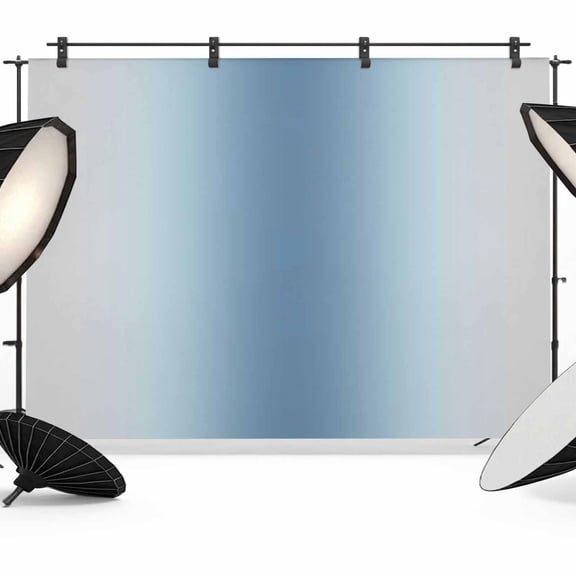 Blue Grey Ombre Backdrop for Photography, Fabric Photo Background Backdrop, Farmhouse Gradient Minimalist Photo Booth Background for Portrait Photoshoot Video Wedding Studio Decoration Banner 7x5ft