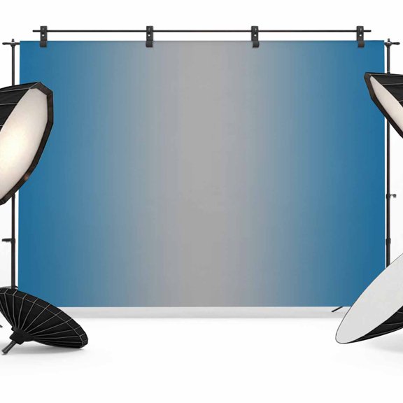 Blue Grey Ombre Backdrop for Photography,Fabric Photo Background Backdrop,Gradient Contemporary Abstract Art Photo Booth Background for Portrait Photoshoot Video Wedding Decoration Banner 7x5ft