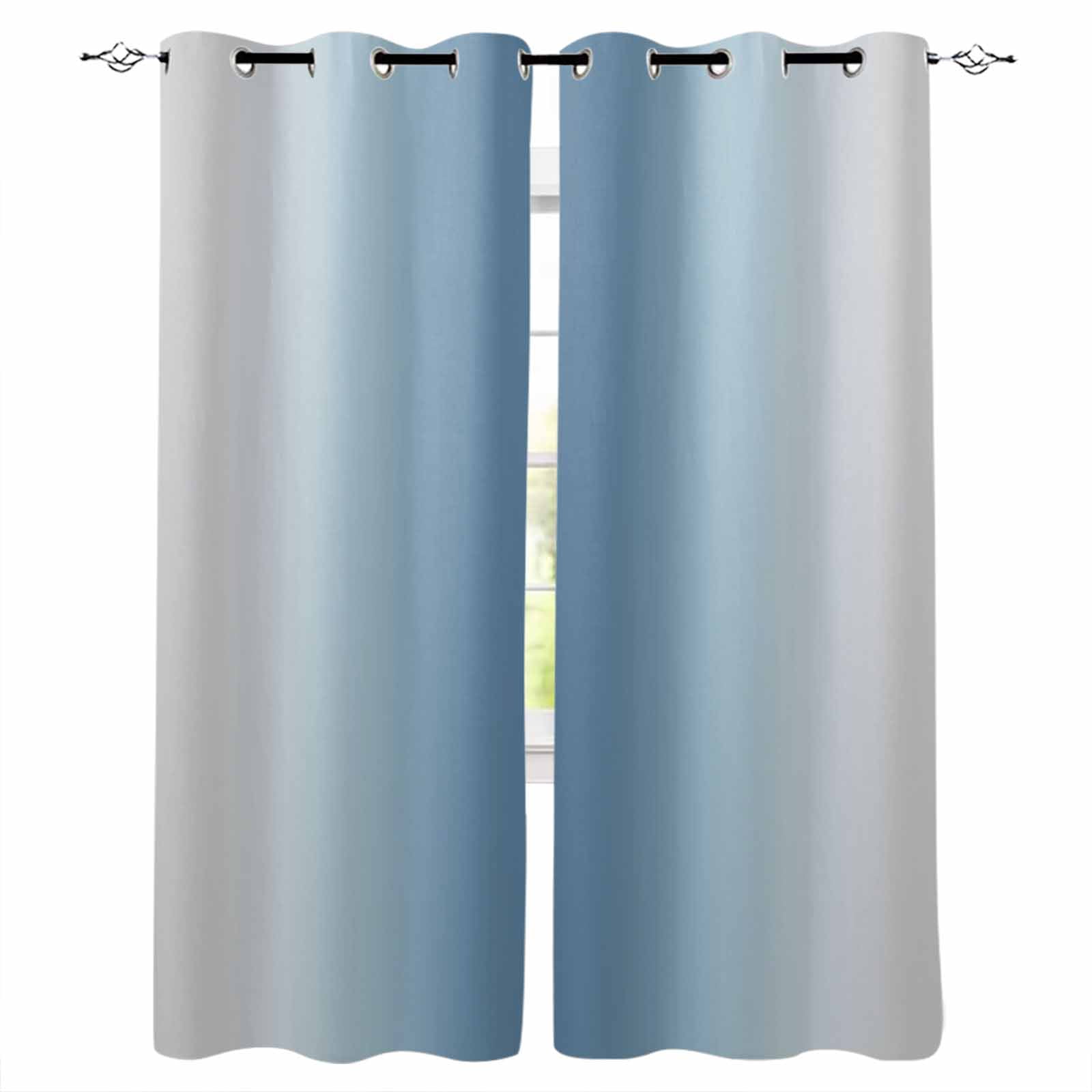 Fresh Look at Blue Grey Ombre Blackout Curtains For Bedroom Living Room Farmhouse