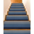 thumbnail image 1 of Blue Grey Ombre Geometric Stair Treads for Wooden Steps Indoor Runner Rug Carpet, Modern Abstract Art 15 Pieces Peel and Stick Staircase Step Treads Covers Washable Throw Door Mats, 30"x8", 1 of 5