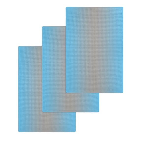 Blue Grey Ombre Kitchen Dish Towels for Drying Dishes Set of 3, Modern Gradient Abstract Art Waffle Weave Microfiber Hand Tea Bathroom Towels Quick Dry & Absorbent Towel 15.7x23.6