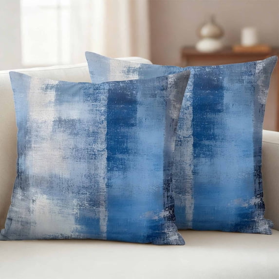 Blue Grey Ombre Outdoor Waterproof Throw Pillow Covers 16x16 Set of 2 ...
