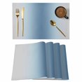 thumbnail image 1 of Blue Grey Ombre Placemats Set of 12, Farmhouse Gradient Minimalist Placemats for Dining Table, Place Mats for Kitchen Tabletop, Waterproof Wipeable Dining Table Mats Set, 1 of 9