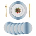 thumbnail image 1 of Blue Grey Ombre Round 15 Inch Placemats Set of 6, Farmhouse Gradient Minimalist HeatResistant Non Slip Place Mats for Dining Table, Wipeable Braided Kitchen Table Mats for Housewarming, 1 of 9